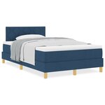 vidaXL Lit à sommier avec matelas bleu 120x200 cm Tissu