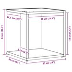 Table d'appoint vidaXL Noir Chêne 33x33x34 5 cm Bois reconstitué