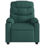 vidaXL Fauteuil inclinable électrique Vert foncé Tissu