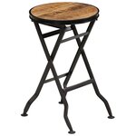 Bureau table poste de travail meuble d'ordinateur informatique étude avec tabouret pliant bois de manguier massif 115 x 50 x 76cm brun 02_0023442