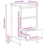 vidaXL Buffet Gris Sonoma 42 x 36 x 75.5 cm Bois d'ingénierie