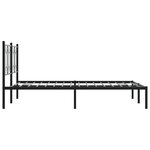 vidaXL Cadre de lit métal avec tête de lit noir 140x190 cm
