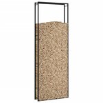 vidaXL Portant de bois de chauffage Noir mat 110x28x312 cm Acier