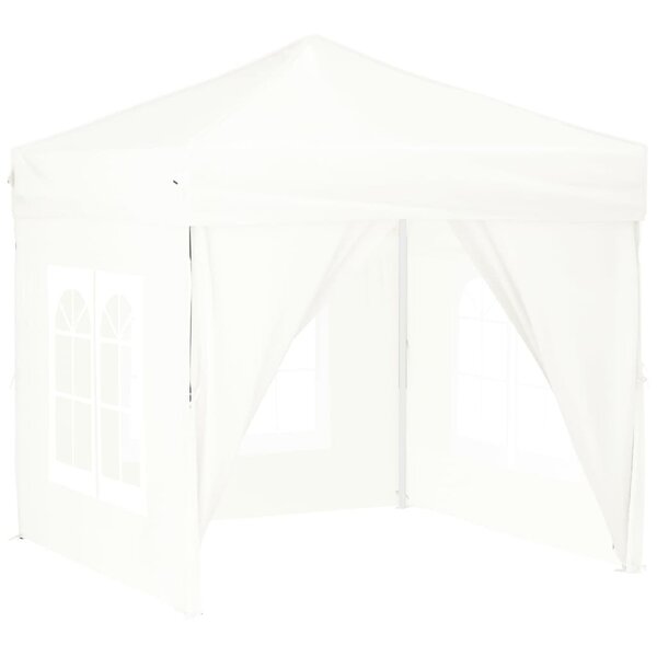 vidaXL Tente de réception pliable avec parois Blanc 2x2 m