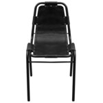 vidaXL Chaises à manger lot de 6 noir cuir véritable