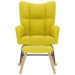 vidaXL Chaise à bascule avec repose-pied jaune clair tissu