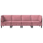 vidaXL Ensemble de meubles pour le salon 4 Pièces Rose Velours