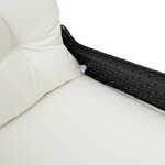 Chaise inclinable vidaXL avec coussin en poly rotin noir