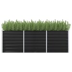 vidaXL Lit surélevé de jardin Anthracite 240x80x77 cm Acier galvanisé