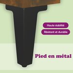 vidaXL Tables de chevet avec pieds en métal chêne fumé 40x30x50 cm