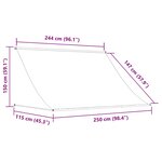 vidaXL Auvent rétractable anthracite 250x150 m tissu et acier