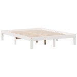 vidaXL Lit bibliothèque sans matelas blanc 140x190 cm bois pin massif
