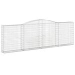 vidaXL Paniers à gabions arqués 9 Pièces 400x30x120/140 cm Fer galvanisé