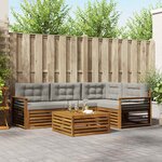 vidaXL Ensemble de canapés d'extérieur 5 pc Gris Naturel et Clair