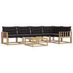 vidaXL Ensemble de canapés d'extérieur 6 pc Blanc et noir
