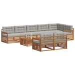 vidaXL Ensemble de canapés d'extérieur 9 Pièces Gris Naturel et Clair