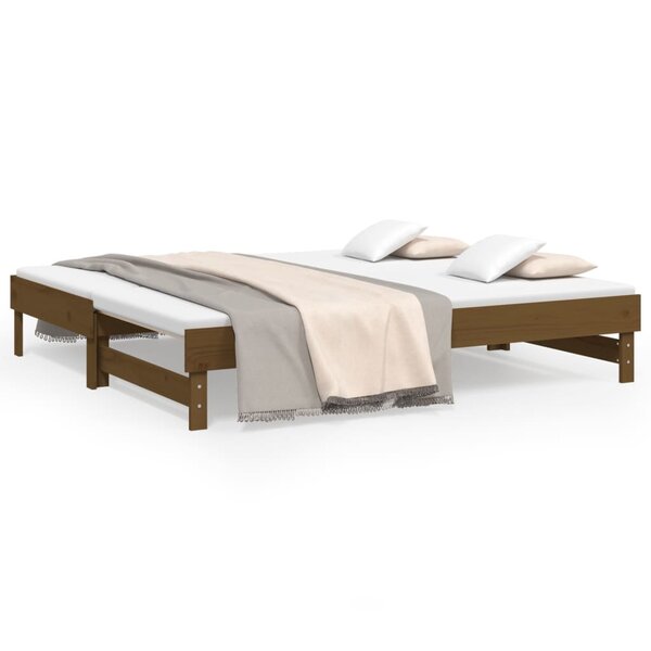 vidaXL Lit coulissant Marron miel 2x(75x190) cm Bois de pin massif