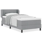 Lit Box Spring vidaXL avec Matelas Gris clair 100x200 cm Tissu