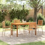 Ensemble de salle à manger de jardin de 5 pièces vidaXL en poly rotin beige et acacia