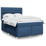 vidaXL Sommier à lattes de lit avec matelas Bleu 140x190 cm Tissu