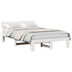 vidaXL Cadre de lit avec tête de lit Blanc 135 x 190 cm Pin massif