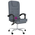 vidaXL Fauteuil de massage inclinable de bureau Gris foncé Velours