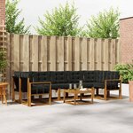 vidaXL Ensemble de canapés d'extérieur 8 pc Naturel et Noir