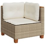vidaXL Salon de jardin avec coussins 7 Pièces beige résine tressée