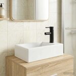 vidaXL Lavabo de salle de bains Noir Mat 45 5 x 25 5 x 13 cm métal