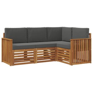 vidaXL Ensembles de canapés avec coussin 4 Pièces Naturel et Anthracite