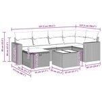 vidaXL Salon de jardin 7 Pièces avec coussins noir résine tressée