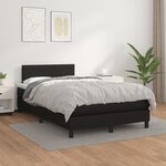 vidaXL Sommier à lattes de lit avec matelas noir 120x190 cm similicuir