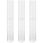 vidaXL Lit surélevé à gabion circulaire 3Pièces Acier galvanisé Ø30x200cm