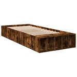 vidaXL Cadre de lit chêne fumé 100x200 cm bois d'ingénierie