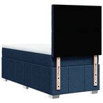 vidaXL Sommier à lattes de lit avec matelas Bleu 90x190 cm Tissu