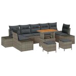 vidaXL Ensemble de canapé de jardin 10 Pièces Gris Gris foncé