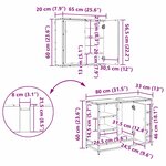 vidaXL Ensemble de mobilier de salle de bain 2 Pièces Bois Ancien