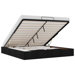 VidaXL Cadre de lit ottoman sans matelas noir 200x200 cm tissu