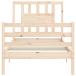 vidaXL Cadre de lit et tête de lit 100x200 cm bois massif