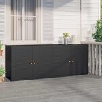 vidaXL Armoire de rangement jardin Noir 198x55 5x80 cm Résine tressée