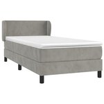 vidaXL Sommier à lattes de lit et matelas Gris clair 90x190 cm Velours