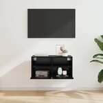 vidaXL Meuble TV mural Chêne noir 60 x 30 x 30 cm Bois d'ingénierie