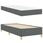 vidaXL Cadre de lit avec matelas Gris foncé 90 x 200 cm tissu