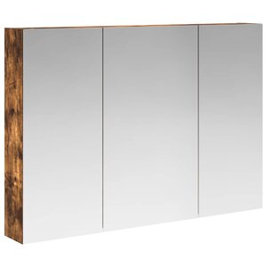 vidaXL Armoire Miroir de Salle de Bain Chêne fumé 100 x 14 5 x 70 cm