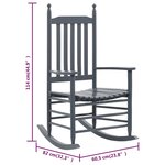 vidaXL Chaise à bascule avec siège incurvé Gris Bois de peuplier