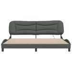 vidaXL Cadre de lit avec LED sans matelas gris foncé 200x200 cm tissu