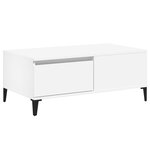 vidaXL Table basse Blanc 90x50x36 5 cm Bois d'ingénierie