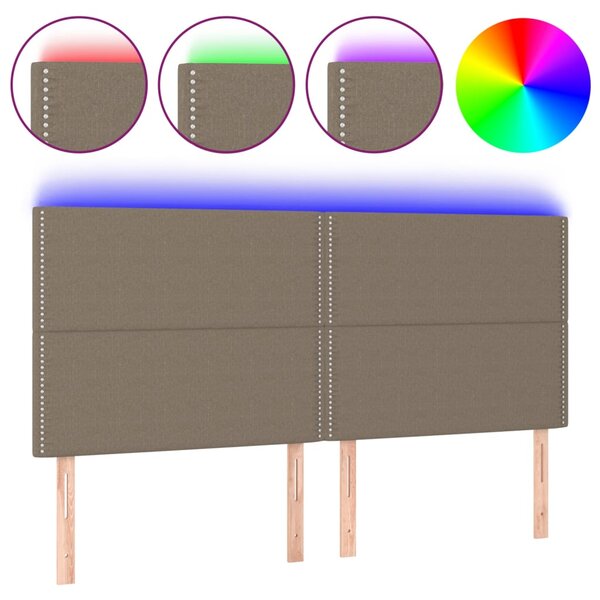 vidaXL Tête de lit à LED Taupe 160x5x118/128 cm Tissu