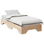 vidaXL Cadre de lit sans matelas empilable 75x190 cm bois massif