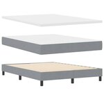 vidaXL Lit Box Spring avec matelas & LED Gris clair 140x200 cm Tissu
